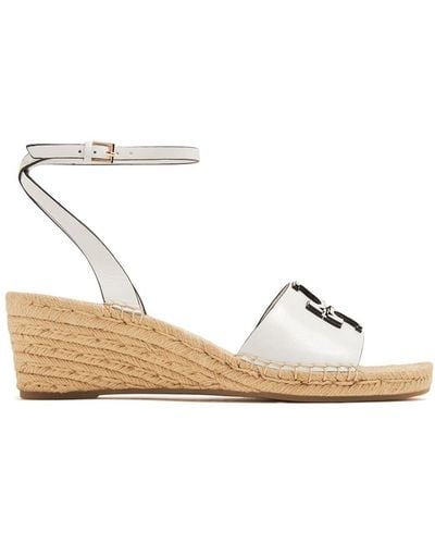 Tory Burch Double T Espadrille Sandals - Natural