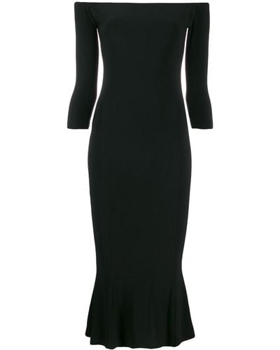 Norma Kamali Off Shoulder Fishtail Dress - Black