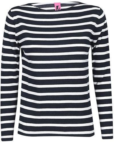 ALESSANDRO ASTE Cashmere Blend Striped Sweater - Blue