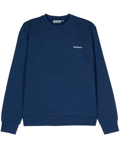 Carhartt Logo Cotton Blend Sweatshirt - Blue
