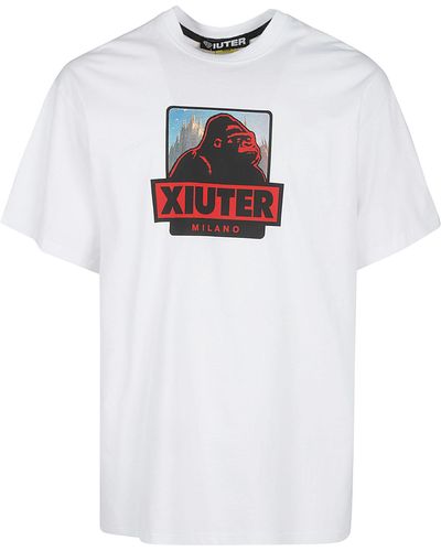Iuter T-shirt in cotone stampata - Bianco
