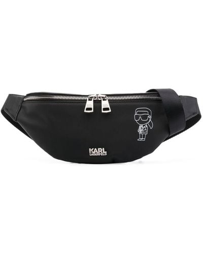 Karl Lagerfeld K/ikonik Zip-up Belt Bag - Black