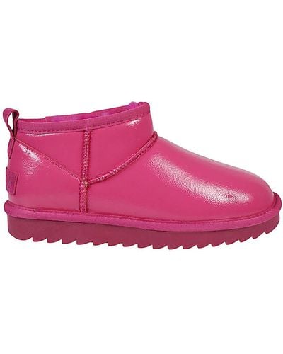 Colors Of California Patent Ankle Boots - Pink