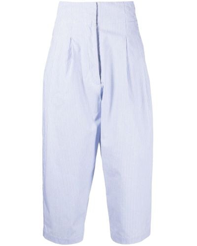 Jejia Sophie Striped Cropped Trousers - Blue