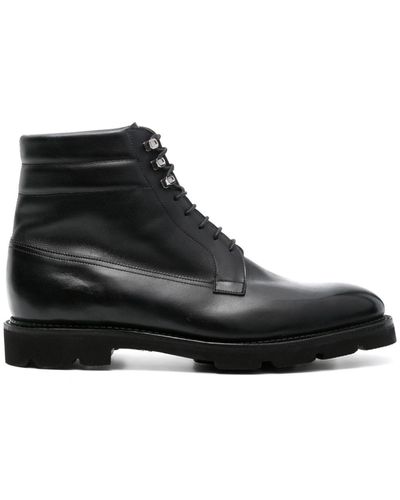 John Lobb Alder Leather Ankle Boots - Black