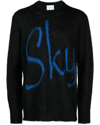 BLUE SKY INN Sky Inn- Logo Wool Blend Sweater - Blue