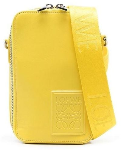 Loewe Vertical Pocket Satin Calfskin Crossbody Bag - Yellow