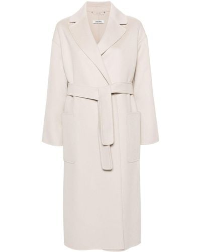 Max Mara Wool Belted Coat - White