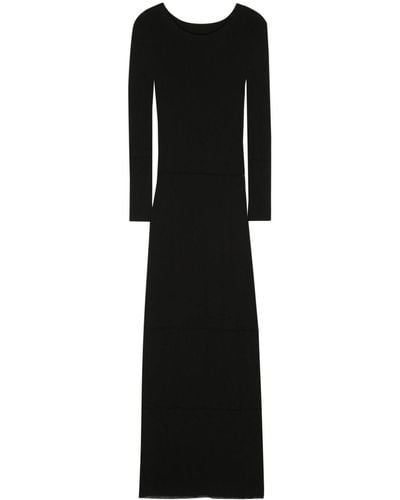 Issey Miyake Mesh Sheer Maxi Dress - Black