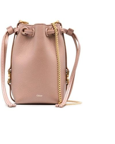 Chloé Marcie Small Leather Bucket Bag - Pink