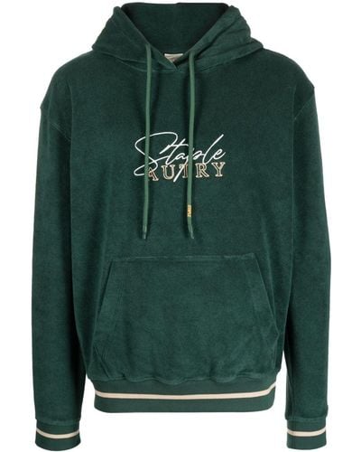 Autry Logo-embroidered Drawstring Hoodie - Green