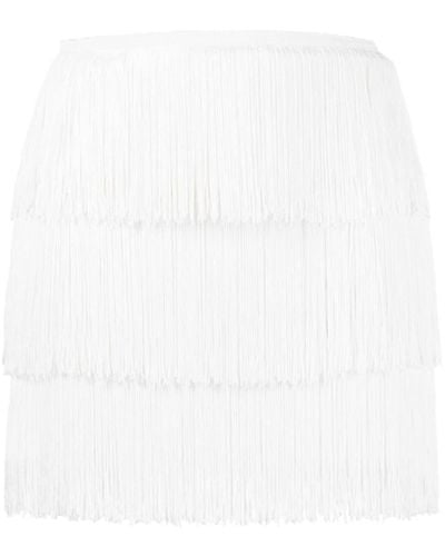 Norma Kamali Fringe Mini Skirt - White