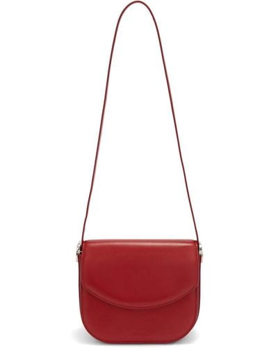 Jil Sander Coin Medium Leather Crossbody Bag - Red