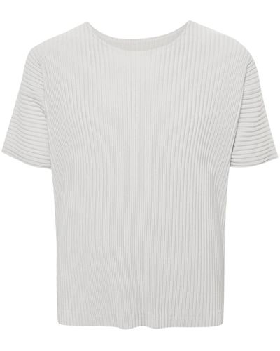 Homme Plissé Issey Miyake T-shirt Plissettata - Bianco