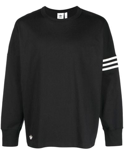 adidas 3-stripes Logo-detail Sweatshirt - Black