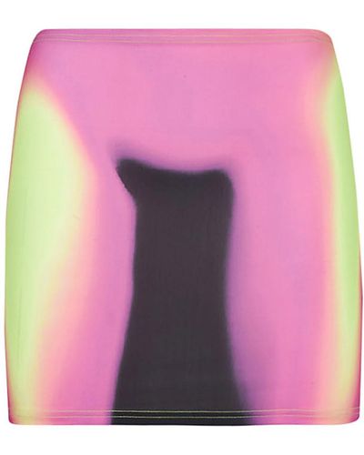 Sinead Gorey Digitally Print Lycra Bodycon Skirt - Pink