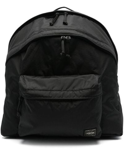 Porter-Yoshida and Co Logo-patch Ripstop Backpack - Black