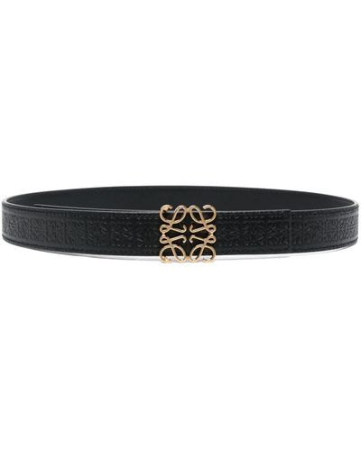 Loewe Repeat Reversible Leather Belt - Black