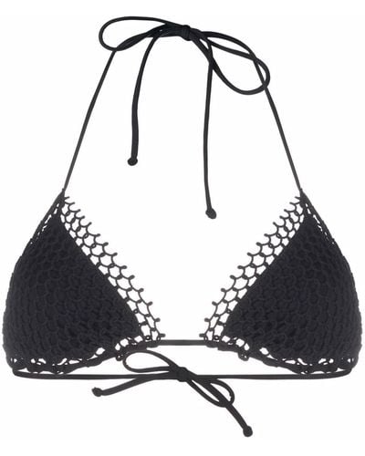 La Perla Braided-detail Halterneck Bikini Top - Black
