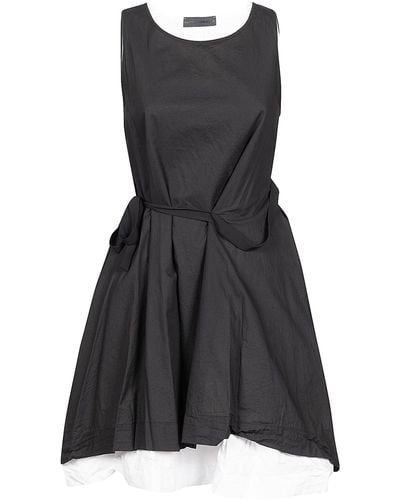 Maria Calderara Cotton Short Sculptured Dress - Black