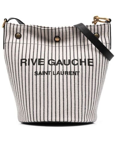 Saint Laurent Cotton Rive Gauche Bucket Bag - Multicolour