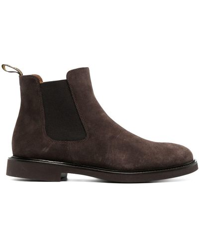 Doucal's Side-panel Suede Ankle Boots - Brown
