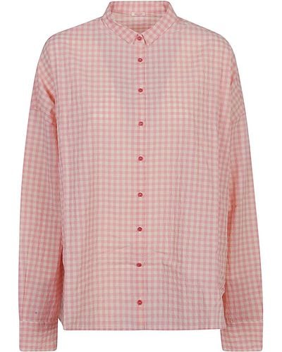 Apuntob Vichy Print Cotton Shirt - Pink