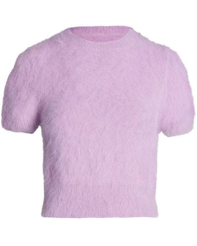 Maison Margiela Cropped Cotton T-shirt - Purple
