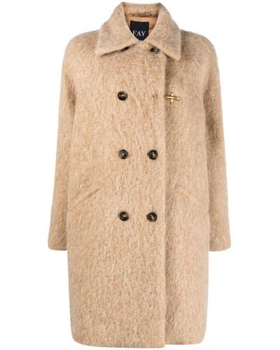 Fay Jacqueline Double-breasted Coat - Natural