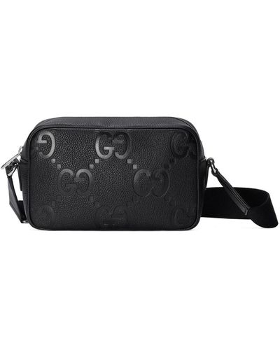 Gucci Medium Jumbo GG Messenger Bag - Black