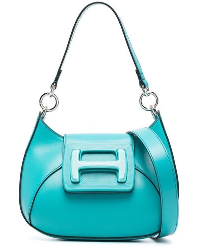 Hogan H-bag Mini Hobo Leather Shoulder Bag - Blue