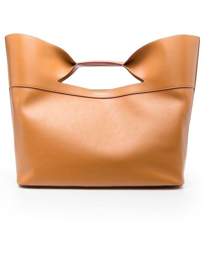 Alexander McQueen The Bow Leather Tote Bag - Brown