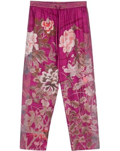 Pierre Louis Mascia Floral Silk Tapered Pants