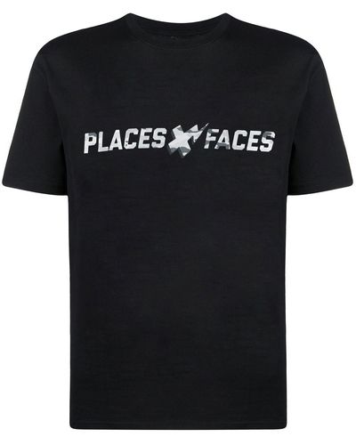 PLACES+FACES Logo-print Cotton T-shirt - Black