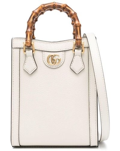 Gucci Diana Mini Leather Handbag - White