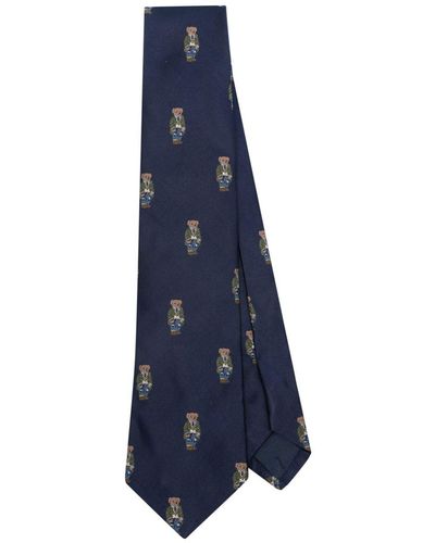 Polo Ralph Lauren Polo Bear-motif Silk Tie - Blue