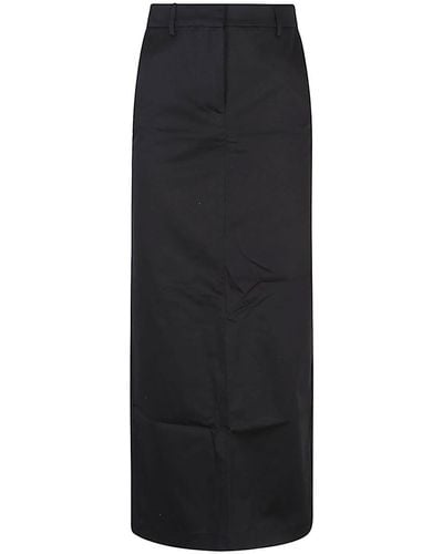 Liviana Conti Cotton Long Pencil Skirt - Black