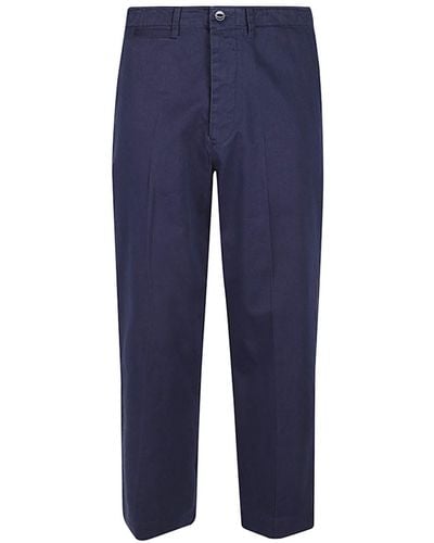 Merz B. Schwanen Organic Cotton Chino Trousers - Blue