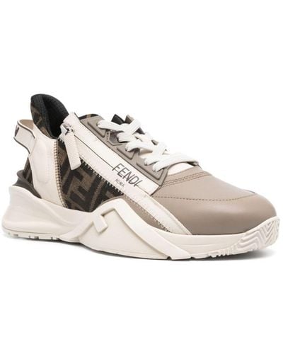 Fendi Flow Leather Sneakers - White