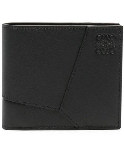Loewe Puzzle Logo-embossed Leather Billfold Wallet - Black