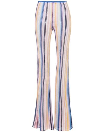 MISSONI BEACHWEAR High-Waisted Flared Trousers - Blue