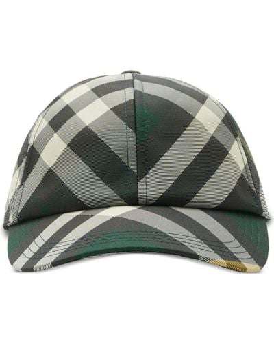 Burberry Check Baseball Cap - Green