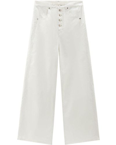 Woolrich Jeans A Gamba Larga In Denim - Bianco