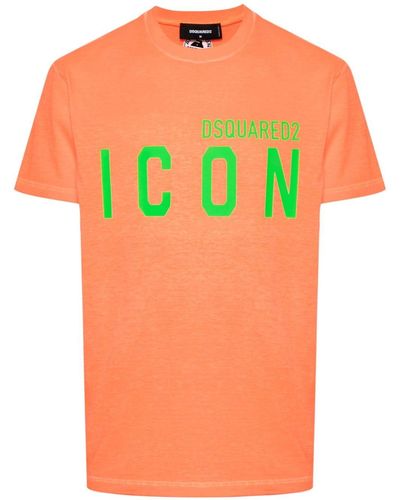 DSquared² Be Icon Cotton T-shirt - Orange