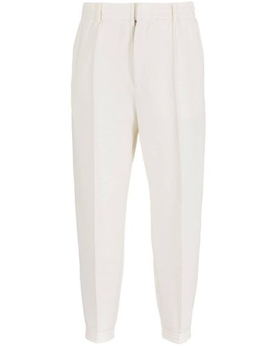 Emporio Armani Tapered-leg Track Trousers - White
