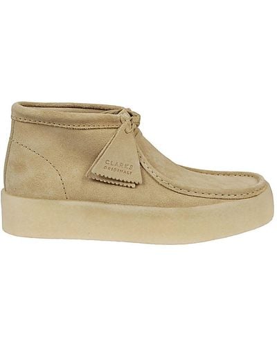 Clarks Wallabee Cup Bt Suede Leather Shoes - Natural