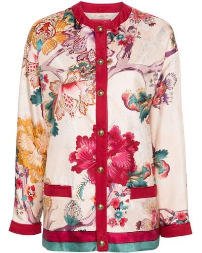 F.R.S For Restless Sleepers Printed Silk Jacket - Pink