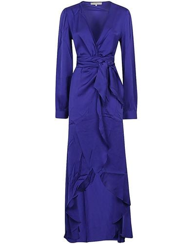 Silk95five Ananda Silk Long Dress - Purple