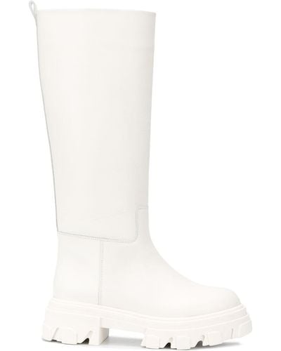 GIA COUTURE Leather Combat Boots - White