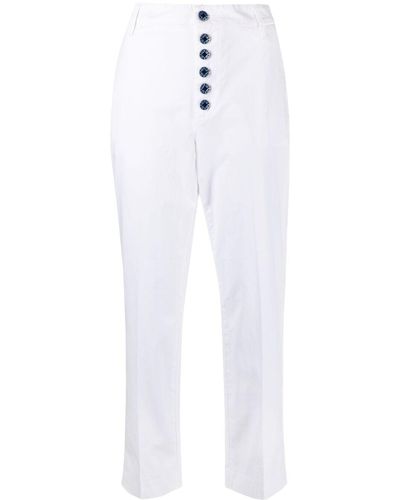 Dondup Front-button Cropped Pants - White